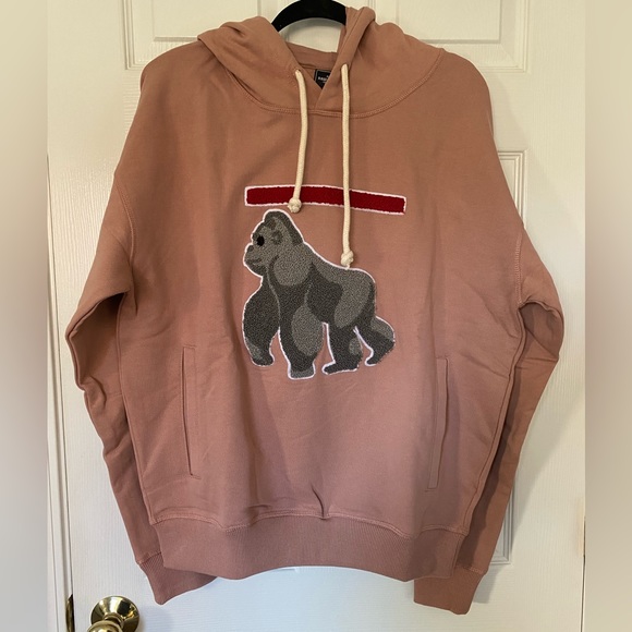 NWT Raw Gear Gorilla pink and gray heavy weight hoodie size small and medium - Picture 1 of 4